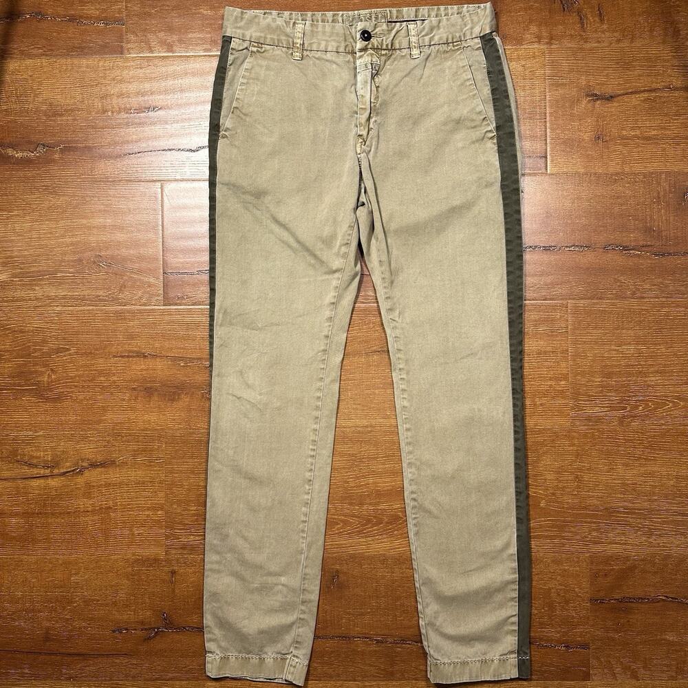 Closed Winston Chino Pants Womens 32x31 Beige Twill Retro Alt Designer Classic
